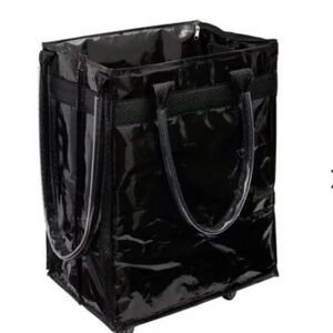 Aldi Life In Stride Foldable Rolling Tote Metallic Black New In Box